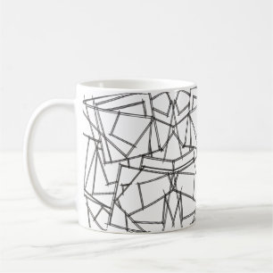 Zwart En Wit Geometrisch-Modern Minimalistisch Koffiemok