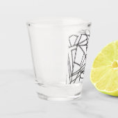 Zwart En Wit Geometrisch-Modern Minimalistisch Shot Glas (Links)