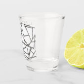 Zwart En Wit Geometrisch-Modern Minimalistisch Shot Glas (Rechts)