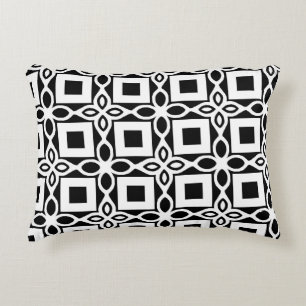 Zwart en wit geometrisch patroon accent kussen
