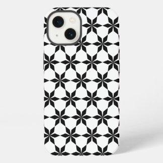 Zwart en wit geometrisch patroon iPhone 13 hoesje