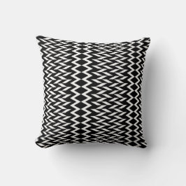 Zwart en wit geometrisch patroon kussen