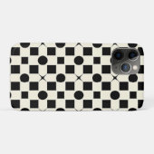Zwart en wit geometrisch patroon met cirkels Case-Mate iPhone case (Achterkant (horizontaal))