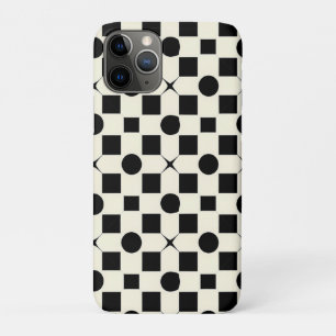 Zwart en wit geometrisch patroon met cirkels Case-Mate iPhone case