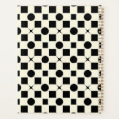 Zwart en wit geometrisch patroon met cirkels planner (Achterkant)