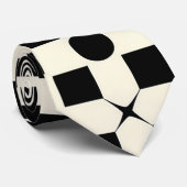Zwart en wit geometrisch patroon met cirkels stropdas (Opgerold)