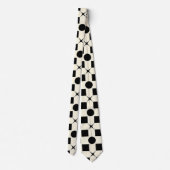 Zwart en wit geometrisch patroon met cirkels stropdas (Achterkant)