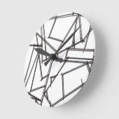 Zwart En Wit Geometrisch Ronde Klok (Hoek)