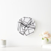 Zwart En Wit Geometrisch Ronde Klok (Huis)