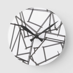 Zwart En Wit Geometrisch Ronde Klok