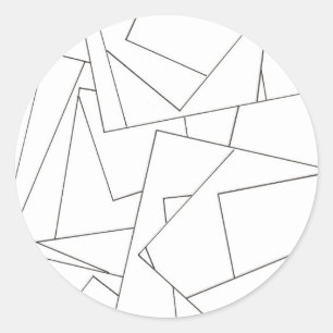 Zwart En Wit Geometrisch Ronde Sticker