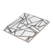 Zwart En Wit Geometrisch Tegeltje (Zijkant)