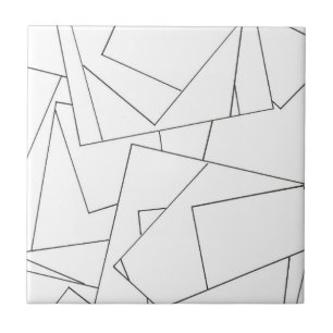 Zwart En Wit Geometrisch Tegeltje
