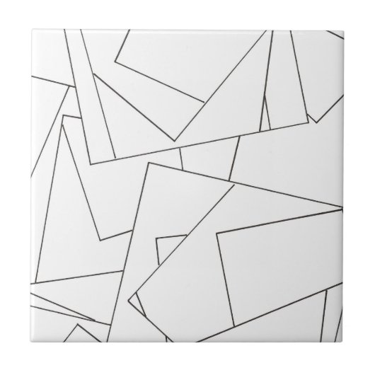 Zwart En Wit Geometrisch Tegeltje (Voorkant)