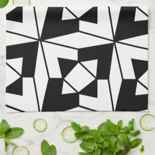 Zwart en wit geometrisch theedoek