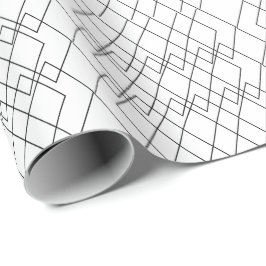 Zwart en wit geometrische diamant  cadeaupapier