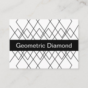 Zwart en wit geometrische diamant visitekaartje