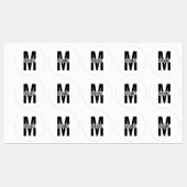 Zwart en wit Gepersonaliseerd Monogram en Naam Lab Labels (Vel)