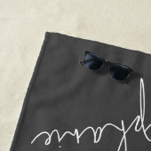 Zwart en wit gepersonaliseerde basketbal  strandlaken (In situ)