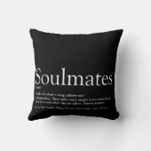Zwart en wit gepersonaliseerde zielsverwanten defi kussen (Achterkant)