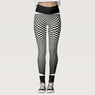 Zwart en wit, geruit abstracte Leggings