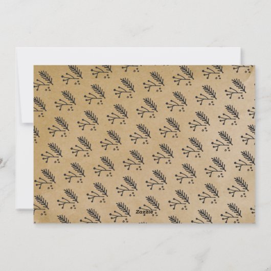 Zwart en wit geruit Buffalo dons bruin kraft Feestdagenkaart (Achterkant)