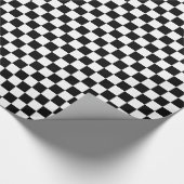 Zwart en Wit Geruit Cadeaupapier (Hoek)