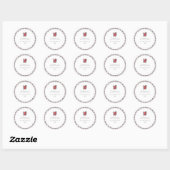 Zwart en wit geruit gingham aangepaste kerst ronde sticker (Vel)