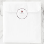 Zwart en wit geruit gingham aangepaste kerst ronde sticker (Tas)