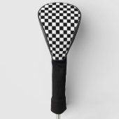 Zwart en wit geruit golfheadcover (Voorkant)