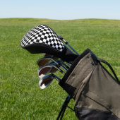 Zwart en wit geruit golfheadcover (Insitu)