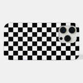 Zwart en Wit Geruit iPhone Hoesje (Achterkant horizontaal)
