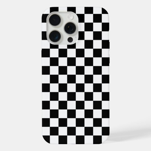 Zwart en Wit Geruit iPhone Hoesje (Achterkant)