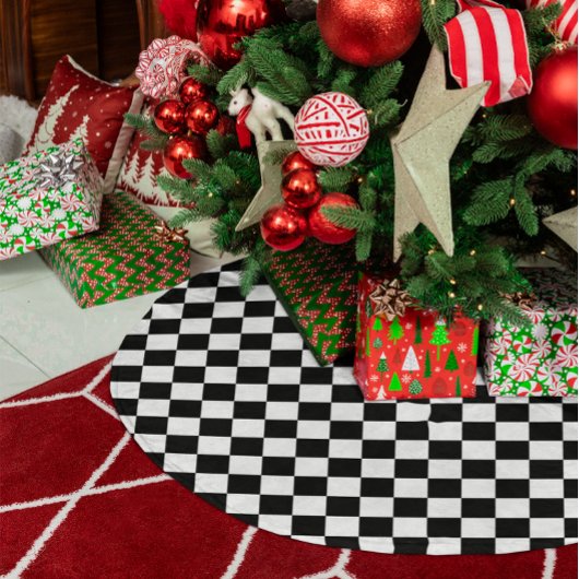 Zwart en wit geruit kerstboom rok