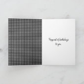 Zwart en wit geruit met rits voor verjaardag kaart (Binnen)