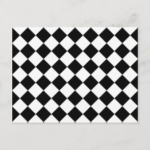 Zwart en wit geruit patroon briefkaart