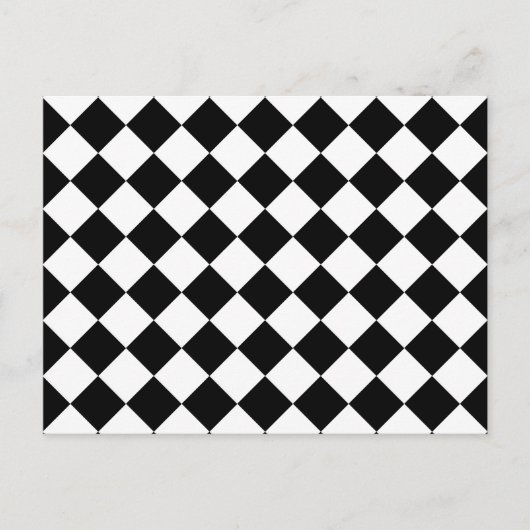 Zwart en wit geruit patroon briefkaart (Voorkant)