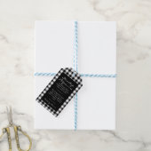 Zwart en wit geruit stoompotkit cadeaulabel (Met Touw)