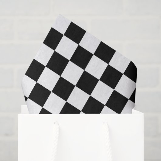 Zwart en wit geruit tissuepapier (Cadeauzakje)