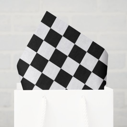Zwart en wit geruit tissuepapier (Cadeauzakje)