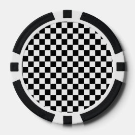 Zwart en Wit Geruite Vierkanten Pokerchips
