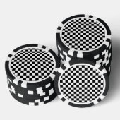 Zwart en Wit Geruite Vierkanten Pokerchips (Opstapeling)
