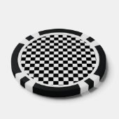 Zwart en Wit Geruite Vierkanten Pokerchips (Enkel)