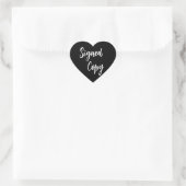 Zwart en wit gesigneerd exemplaar hart sticker (Tas)