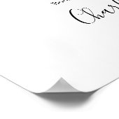 Zwart en wit gesigneerd schrift bar menuschild poster (Hoek)