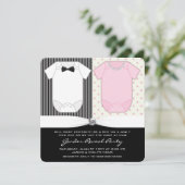 Zwart en wit geslacht onthullen kaart (Staand voorkant)