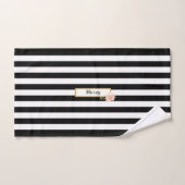 Zwart en wit gestreept gepersonaliseerd bad handdoek (Handdoek)