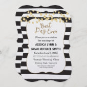 Zwart en wit gestreept goud  Beste dag ooit Kaart (Voorkant / Achterkant)