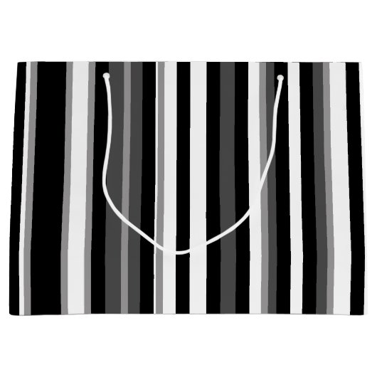 Zwart en wit gestreept groot cadeauzakje (Voorkant)