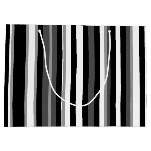 Zwart en wit gestreept groot cadeauzakje (Achterkant)